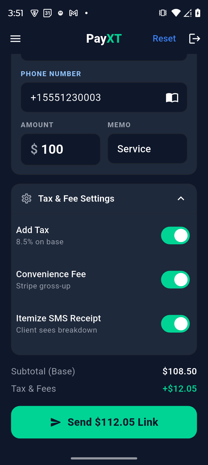 PayXT App Screen 7