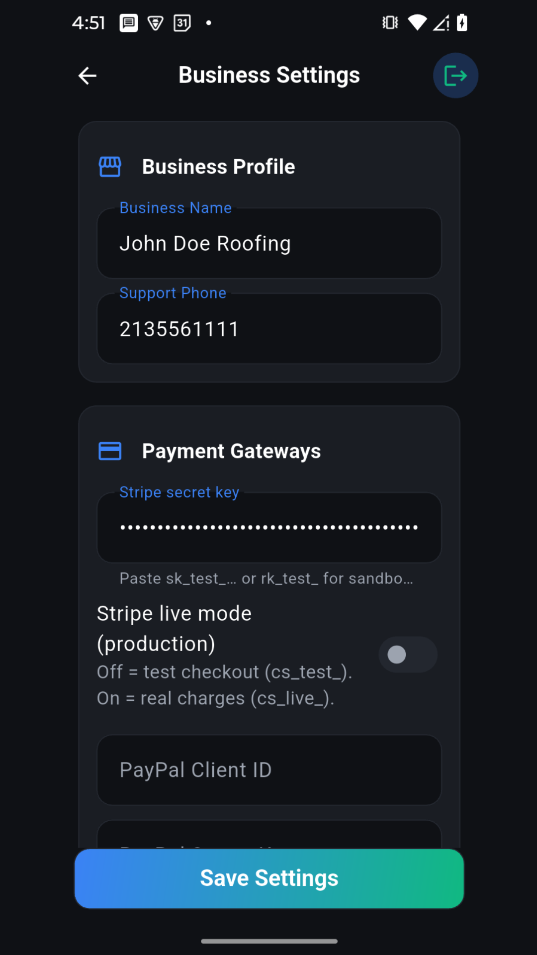PayXT App Landscape Screen 3