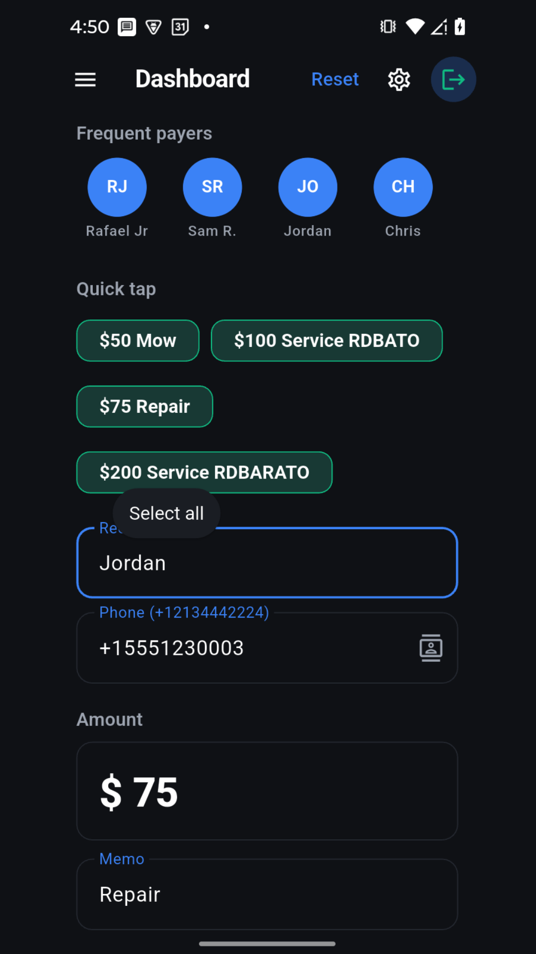 PayXT App Landscape Screen 2