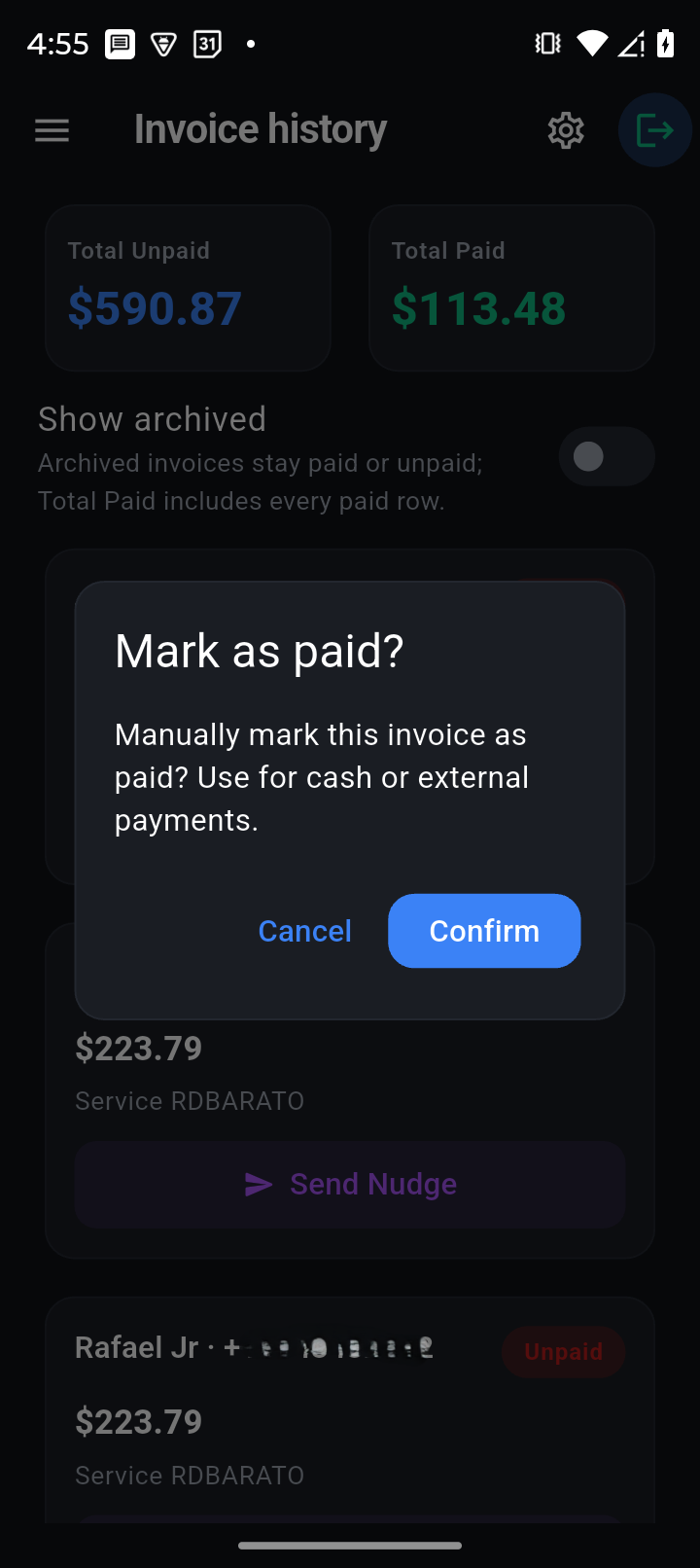 PayXT App Screen 8