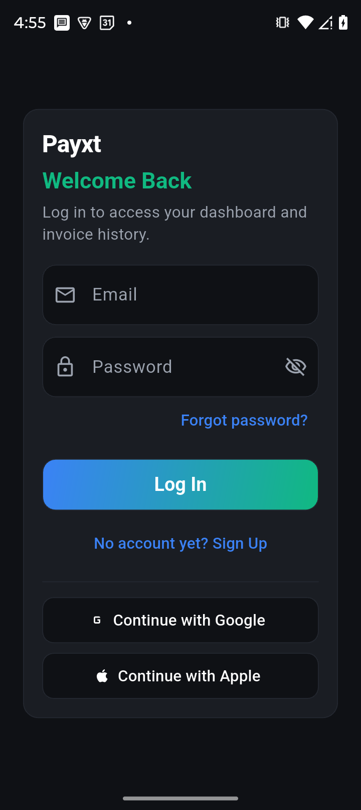 PayXT App Screen 11